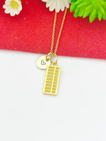 Gold Abacus Charm Necklace Accountant Jewelry Gifts, Personalized Customized Gifts, N5196B