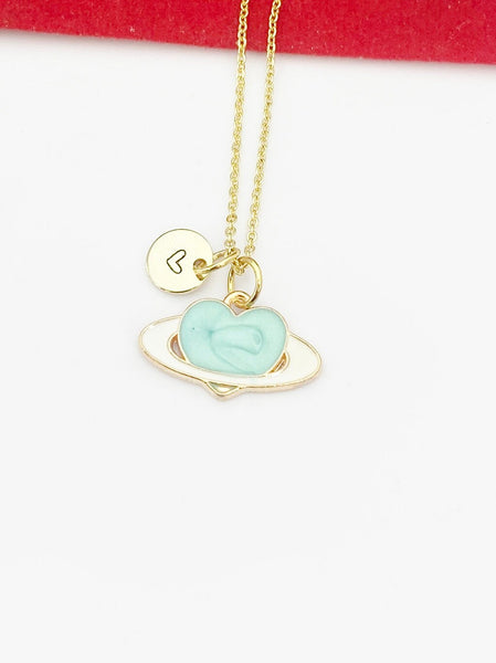 Gold Heart Ring Charm Necklace Heart Love Jewelry Gifts, Personalized Customized Gifts, N3210A