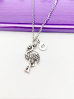 Silver Flamingo Charm Necklace Birthday Gifts, Personalized Customized Gifts, N5298