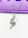 Silver Flamingo Charm Necklace Birthday Gifts, Personalized Customized Gifts, N5298