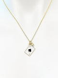 Gold Ace of Spades Charm Necklace, A Black Spades Card Poker Jewelry Gifts, Card Option, N3214D