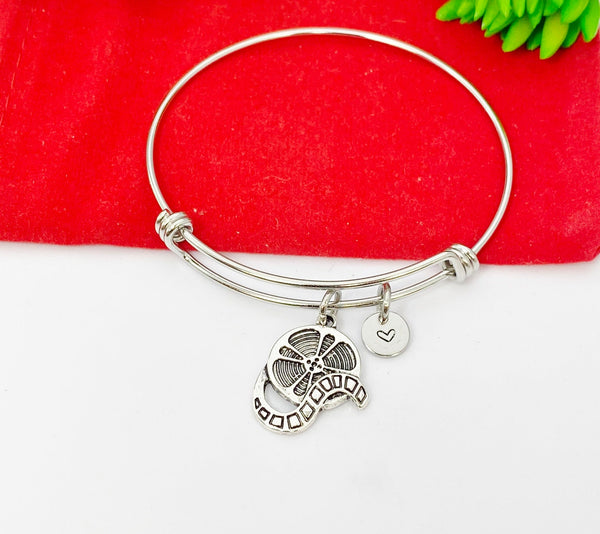 Silver Movie Film Charm Bracelet Movie Reel Filmmaker Jewelry Gifts, Personalized Customized Gifts, N85E