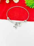 Silver Blood Bottle Syringe Charm Bracelet Phlebotomist Jewelry Gifts, Personalized Customized Gifts, N2161A