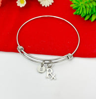 Silver Pharmacist RX Charm Bracelet Pharmacist Graduation Jewelry Gifts, Personalized Customized Gifts, N2162A