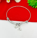 Silver Pharmacist RX Charm Bracelet Pharmacist Graduation Jewelry Gifts, Personalized Customized Gifts, N2162A