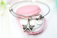Silver Star Wings Charm Bracelet Star Jewelry Gifts, Personalized Customized Gifts, N5048A