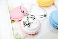 Silver Star Wings Charm Bracelet Star Jewelry Gifts, Personalized Customized Gifts, N5048A