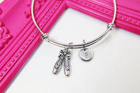 Silver Ballet Shoe Charm Bracelet Ballet Jewelry Gifts, Personalized Customized Gifts, N4571B