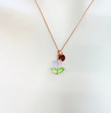 Rose Gold Tulip Necklace, Tulip Charm, Gardening Gifts, Personized Birthday Gifts, N5303B