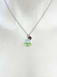 Silver Blue Tulip Necklace, Tulip Charm, Gardening Gifts, Personized Birthday Gifts, N5303I