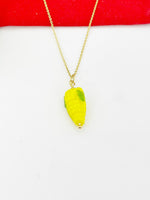 Gold Corncob Necklace, Handmade Lampwork Yellow Corn Cob Charm, Personized Customized Initial Necklace, N5310