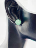 Silver Green Aventurine Dainty Stud Earrings 925 Sterling Silver Pin, Gifts for Girls, N5313A