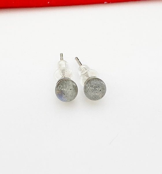 Silver Moonstone Dainty Stud Earrings 925 Sterling Silver Pin, Gifts for Girls, N5313C