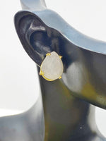 Gold Labradorite Stud Earrings Natural Labradorite, Gemstone Jewelry, Gifts for Girls, N5315
