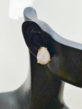 Gold Howlite Stud Earrings Natural Howlite, Gemstone Jewelry, Gifts for Girls, N5316