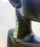 Silver Natural Green Aventurine Dangle Earrings Gemstone Jewelry, Gifts for Girlfriends, N5326