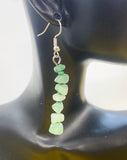 Silver Natural Green Aventurine Dangle Earrings Gemstone Jewelry, Gifts for Girlfriends, N5326