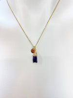 Gold Natural Amethyst Necklace Birth Month Gemstone Jewelry, Personalized Customized Gifts, N5329