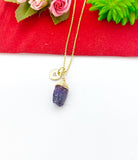 Gold Natural Amethyst Necklace Birth Month Gemstone Jewelry, Personalized Customized Gifts, N5329