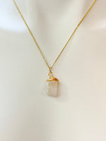 Gold Natural Quartz Necklace Birth Month Gemstone Jewelry, Personalized Customized Gifts, N5331A