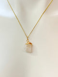 Gold Natural Quartz Necklace Birth Month Gemstone Jewelry, Personalized Customized Gifts, N5331A