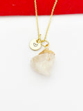 Gold Natural Quartz Necklace Birth Month Gemstone Jewelry, Personalized Customized Gifts, N5331A