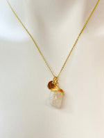 Gold Natural Quartz Necklace Birth Month Gemstone Jewelry, Personalized Customized Gifts, N5331A