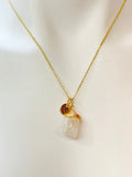 Gold Natural Quartz Necklace Birth Month Gemstone Jewelry, Personalized Customized Gifts, N5331A