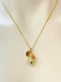 Gold Natural Quartz Necklace Birth Month Gemstone Jewelry, Personalized Customized Gifts, N5331C