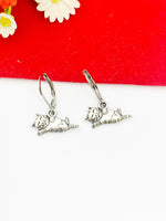 Silver Cute Cat Charm Earrings Pet Lover Jewelry Gifts, N976A