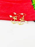 Gold Anchor with Pearl Charm Earrings Pet Lover Jewelry Gifts, N866B