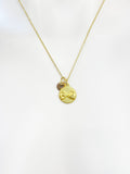 Gold Pinky Promise Initial Necklace, Best Friend Gift