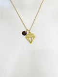 Gold Diamond Shape Charm Necklace Diamond Gifts, Personalized Customized Gifts, N5345