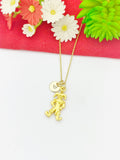 Gold Clown Charm Necklace Jester Fool Joker Jewelry Gifts, Personalized Customized Gifts, N5348