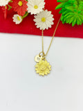 Gold Sunflower Charm Necklace Sun Flower Jewelry Gifts, Personalized Customized Gifts, N5352