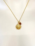 Gold Sun Face Charm Necklace Sun Jewelry Gifts, Personalized Customized Gifts, N112A