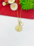 Gold Sun Face Charm Necklace Sun Jewelry Gifts, Personalized Customized Gifts, N112A