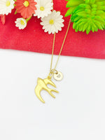 Gold Swallow Bird Charm Necklace Mother Jewelry Gifts, Personalized Customized Gifts, N785A