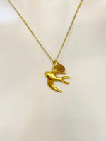 Gold Swallow Bird Charm Necklace Mother Jewelry Gifts, Personalized Customized Gifts, N785A