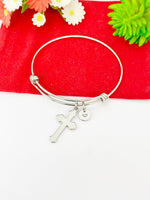 Stainless Steel Cross Charm Bracelet Cross Jewelry Gifts, Personalized Customized Gifts, N145A