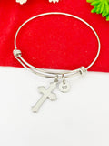 Stainless Steel Cross Charm Bracelet Cross Jewelry Gifts, Personalized Customized Gifts, N145A