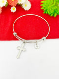 Stainless Steel Cross Charm Bracelet Cross Jewelry Gifts, Personalized Customized Gifts, N145A