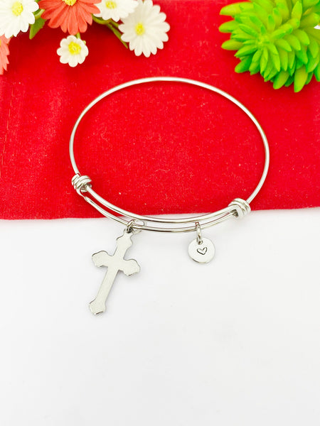 Stainless Steel Cross Charm Bracelet Cross Jewelry Gifts, Personalized Customized Gifts, N145A