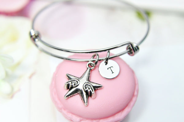 Silver Star Wings Charm Bracelet Star Jewelry Gifts, Personalized Customized Gifts, N5048A