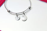 Crescent Moon Charm Bracelet, Crescent Moon Jewelry Gifts, N4444A