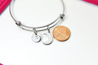 Crescent Moon Charm Bracelet, Crescent Moon Jewelry Gifts, N4444A