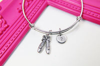 Silver Ballet Shoe Charm Bracelet Ballet Jewelry Gifts, Personalized Customized Gifts, N4571B