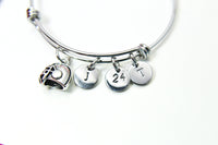 Silver Football Helmet Charm Bracelet Football Fan Jewelry Gifts, Personalized Customized Gifts, N681A