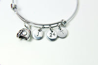 Silver Football Helmet Charm Bracelet Football Fan Jewelry Gifts, Personalized Customized Gifts, N681A