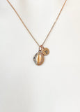 Rose Gold Locket Necklace, Initial Charm, Personalized Gift,  N3468